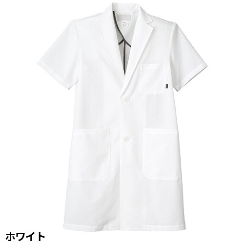 ドクターコート 白衣 1542PH Flab. 男子シングルコート 半袖 FOLK メンズ 男性用 ロング丈 医師 病院 薬剤師 薬局 医療用 制服 ユニフォーム ストレッチ 軽量 夏 涼しい 名入れ 実験 おしゃれ かっこいい おすすめ