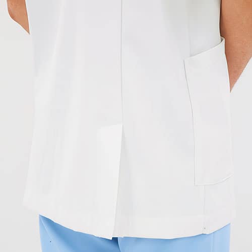 ジャケット 白衣 ケーシー 72-1246・1248 医療 襟なし 住商モンブラン メンズ 男性用 半袖 医師 医者 看護師 ナース 医学生 医療用 病院 作業療法 人気 上衣 医務衣 診察衣 ポケット 吸汗 かっこいい おしゃれ