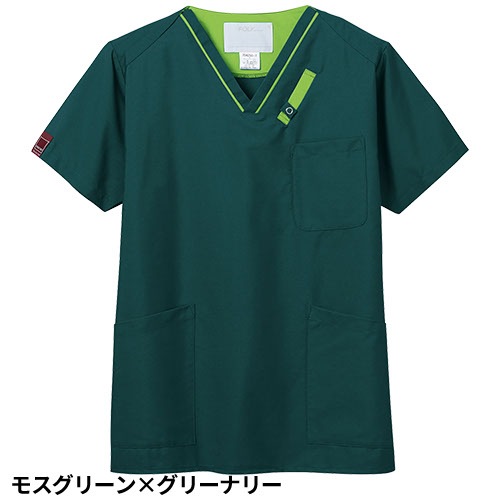 スクラブ 白衣 医療 PANTONE パントン ユニセックス 男女兼用 半袖 7042SC FOLK 医者 看護師 ナース ナース服 研修医 医療用 人気 制服 ユニフォーム ポケット 多い 病院 小児科 介護 可愛い かわいい かっこいい おしゃれ 動きやすい