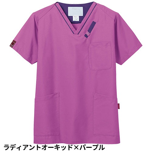 スクラブ 白衣 医療 PANTONE パントン ユニセックス 男女兼用 半袖 7042SC FOLK 医者 看護師 ナース ナース服 研修医 医療用 人気 制服 ユニフォーム ポケット 多い 病院 小児科 介護 可愛い かわいい かっこいい おしゃれ 動きやすい