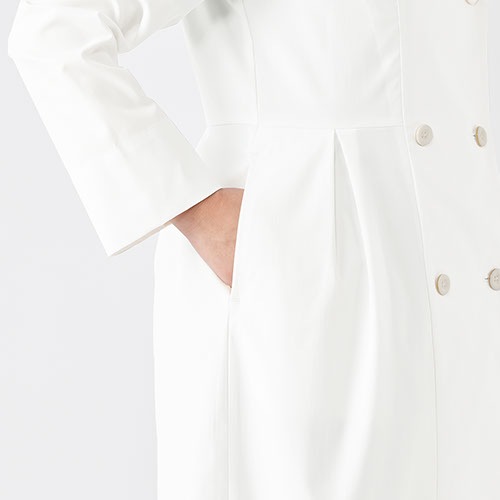 ドクターコート 白衣 レディース 女性用 unite ユナイト チトセ ドクターコート[女] FR-0011 医師 薬剤師 医療 制服 ユニフォーム 病院 おしゃれ かわいい プロ仕様診察衣 実習衣 クリニック