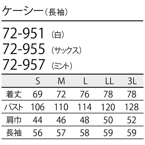 ケーシー 白衣 ジャケット 72 -951 ～ -957 医療 襟なし 住商モンブラン メンズ 男性用 長袖 医師 医者 看護師 ナース 医療用 病院 作業療法 人気 上衣 医務衣 診察衣 制菌 透け防止 軽量 動きやすい かっこいい おしゃれ