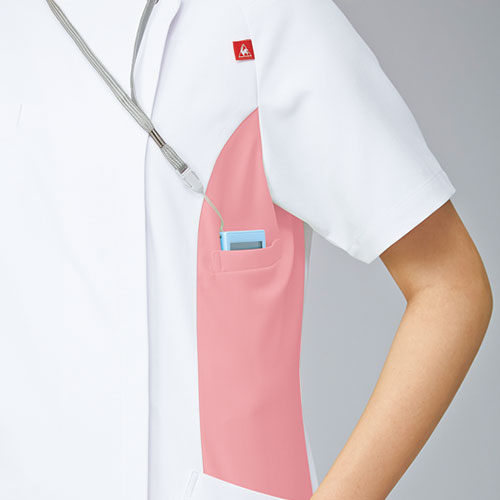 バイカラー ジャケット UQW1034N 医療 白衣 レディース 女性用 ルコックスポルティフ ナースウェア 半袖 医療用 病院 クリニック 看護師 ナース 医者 医師 帯電防止 制菌 吸汗 速乾 SEK おしゃれ かわいい 可愛い