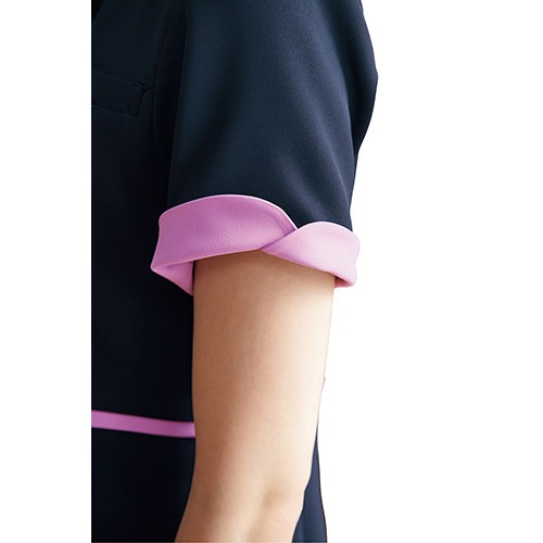 [フォーク] スクラブ チュニック 医療白衣 トップス ナース 吸汗速乾性 介護 看護 病院 7056SC レディース ダークネイビー 4L (日本サイズ4L相当) チュニック 白衣 7056SC 看護師 ナース ナース服 FOLK フォーク 半袖