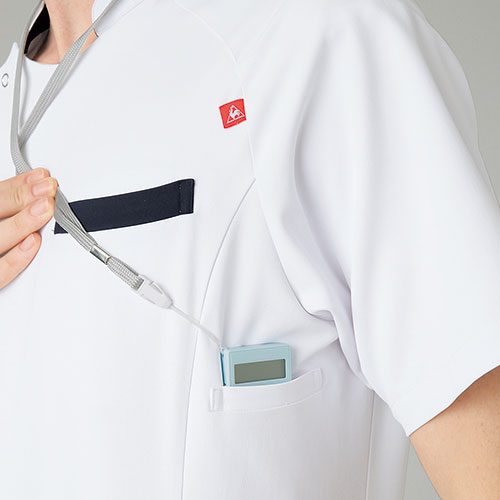 ジャケット ケーシー UQW1031N 医療 白衣 レディース 女性用 ルコックスポルティフ ナースウェア 半袖 医療用 病院 整骨院 看護師 ナース 医者 医師 ストレッチ 動きやすい 透け防止 透けにくい おしゃれ かわいい 可愛い