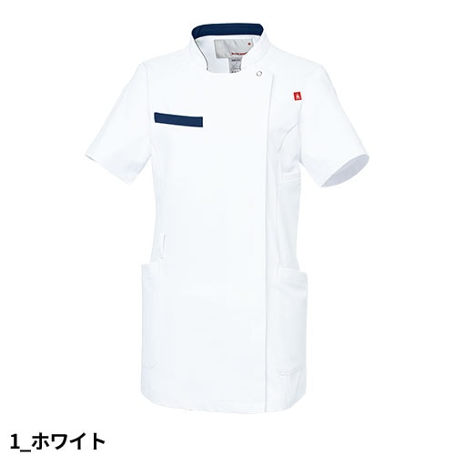 ジャケット ケーシー UQW1031N 医療 白衣 レディース 女性用 ルコックスポルティフ ナースウェア 半袖 医療用 病院 整骨院 看護師 ナース 医者 医師 ストレッチ 動きやすい 透け防止 透けにくい おしゃれ かわいい 可愛い