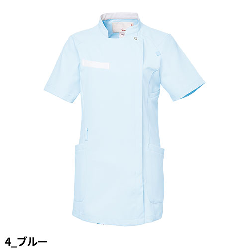 ジャケット ケーシー UQW1031N 医療 白衣 レディース 女性用 ルコックスポルティフ ナースウェア 半袖 医療用 病院 整骨院 看護師 ナース 医者 医師 ストレッチ 動きやすい 透け防止 透けにくい おしゃれ かわいい 可愛い