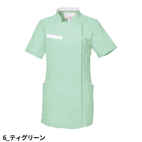 ジャケット ケーシー UQW1031N 医療 白衣 レディース 女性用 ルコックスポルティフ ナースウェア 半袖 医療用 病院 整骨院 看護師 ナース 医者 医師 ストレッチ 動きやすい 透け防止 透けにくい おしゃれ かわいい 可愛い