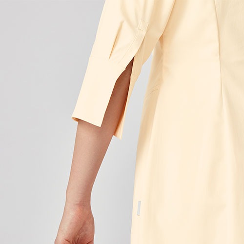 チュニック 白衣 DOM-0006 unite ユナイト チトセ 七分袖 7分袖 看護師 ナース ナース服 レディース 女性用 医療用 制服 ユニフォーム おしゃれ かわいい 可愛い 人気 病院 エステ サロン 上品 無地 軽い