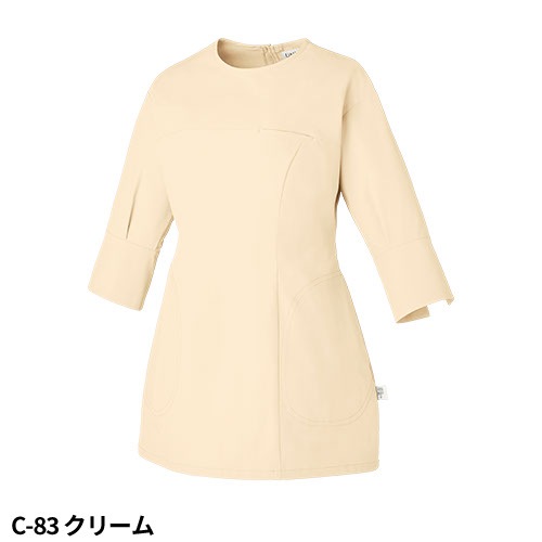 チュニック 白衣 DOM-0006 unite ユナイト チトセ 七分袖 7分袖 看護師 ナース ナース服 レディース 女性用 医療用 制服 ユニフォーム おしゃれ かわいい 可愛い 人気 病院 エステ サロン 上品 無地 軽い