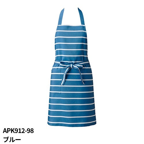 エプロン 介護 介護士 KAZEN カゼン ボーダー胸当てエプロン APK912-91・92・95・98 介護用 看護 制服 ユニフォーム 看護師 ナース 汚れ防止 おしゃれ かわいい 可愛い 軽量 軽い 快適 予防衣