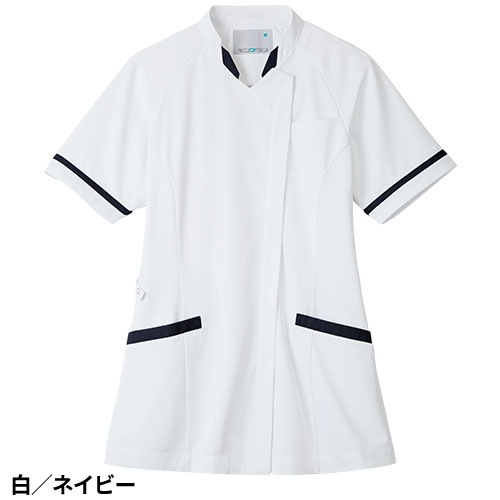 スクラブ 白衣 レディース 女性用 住商モンブラン ジャケット レディス 半袖 MJ500-0173、MJ500-0183、MJ500-7273、MJ500-8333 医療 制服 ユニフォーム 医者 医師 看護師 ナース 病院 おしゃれ かわいい 可愛い医療用 手術衣 オペ着 クリニック