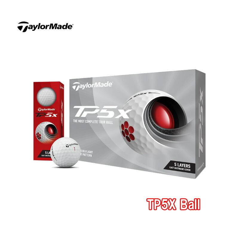 テーラーメイド TP-5X ゴルフボール ホワイト 1ダース（12個入り）日本正規品 ゴルフボール TailorMade TP5X Ball 12P