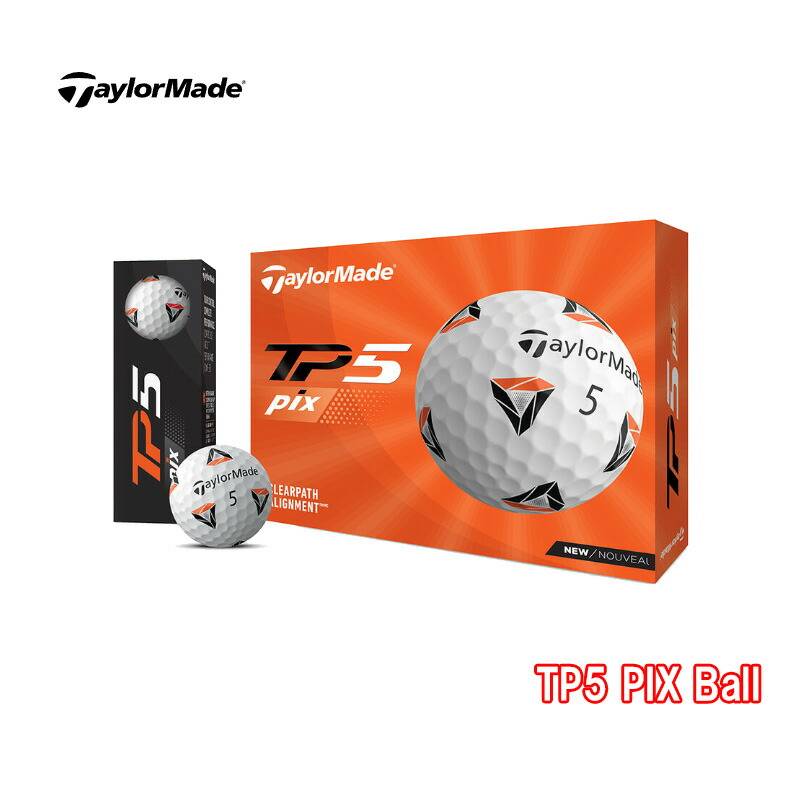 テーラーメイド TP-5 PIX ゴルフボール ホワイト 1ダース（12個入り）日本正規品 ゴルフボール TailorMade TP5 PIX Ball 12P