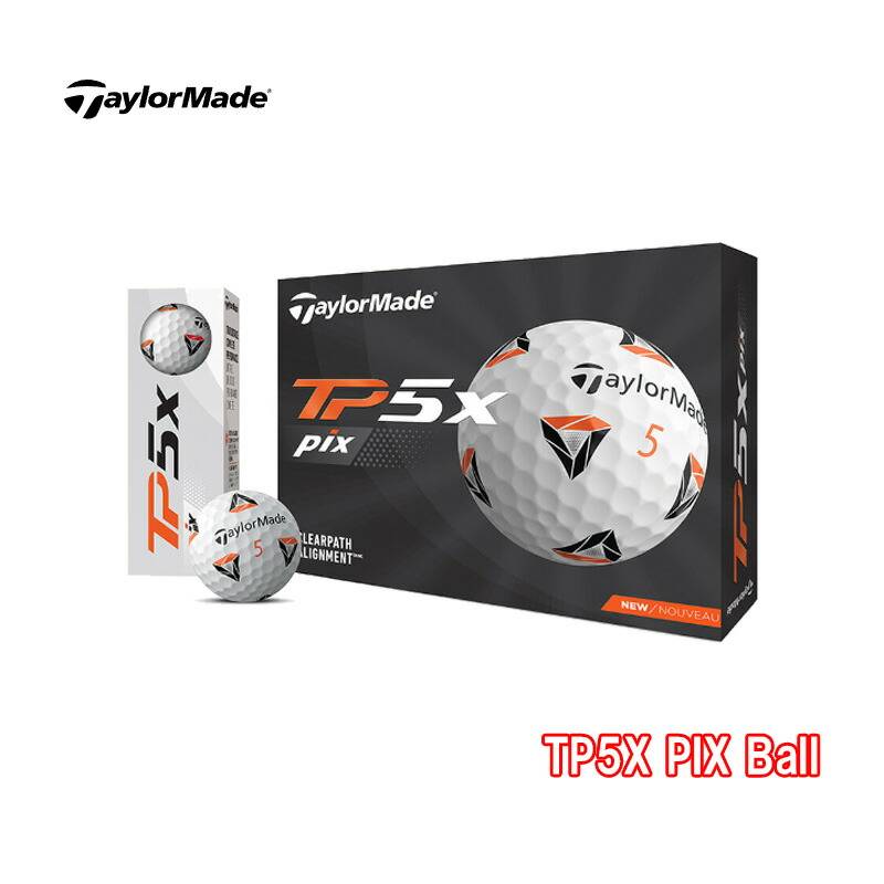 テーラーメイド TP-5X PIX ゴルフボール ホワイト 1ダース（12個入り）日本正規品 ゴルフボール TailorMade TP5X PIX Ball 12P