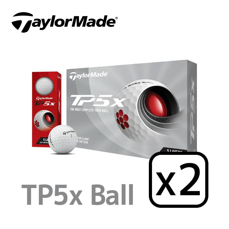 テーラーメイド TP-5X ゴルフボール ホワイト 2ダースセット（12個入りｘ2）日本正規品 TailorMade TP5X Ball 12Px2