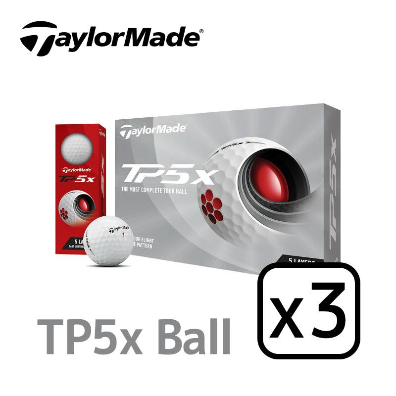 テーラーメイド TP-5X ゴルフボール ホワイト 3ダースセット（12個入りｘ3）日本正規品 TailorMade TP5X Ball 12Px3