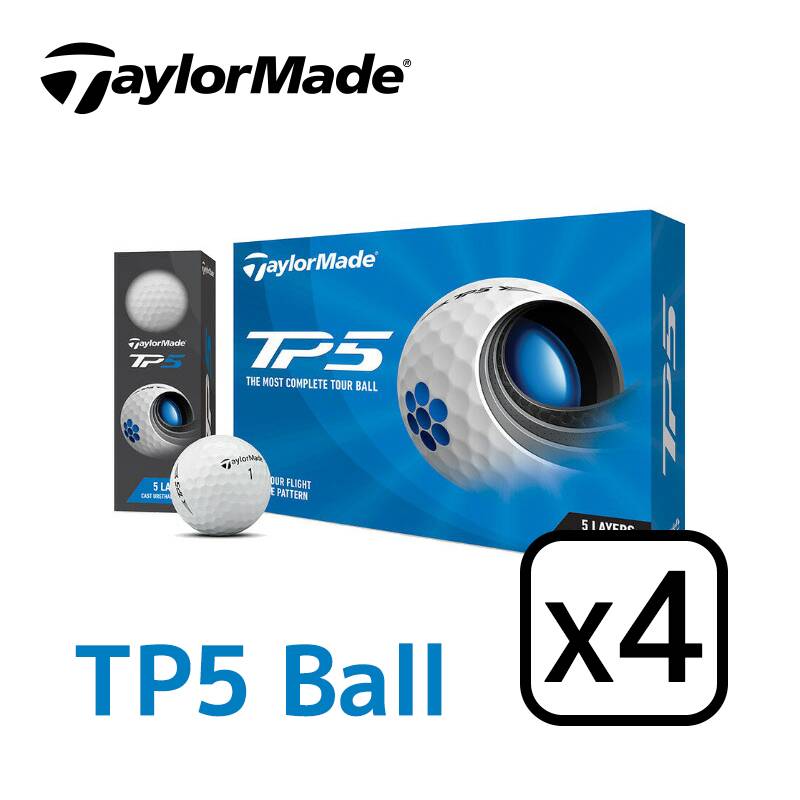 テーラーメイド TP-5 ゴルフボール ホワイト 4ダースセット（12個入りｘ4）日本正規品 TailorMade TP5 Ball 12Px4