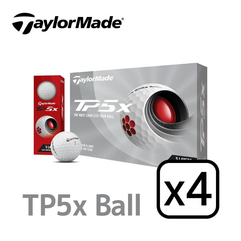 テーラーメイド TP-5X ゴルフボール ホワイト 4ダースセット（12個入りｘ4）日本正規品 TailorMade TP5X Ball 12Px4