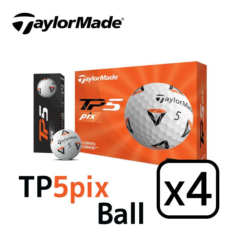 テーラーメイド TP-5 PIX ゴルフボール ホワイト 4ダースセット（12個入りｘ4）日本正規品 TailorMade TP5PIX Ball 12Px4