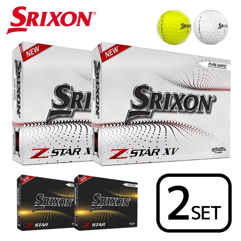 【2ダースセット】スリクソン SRIXON Z-Star Ball Z-Star XV Ball Z スター Z スターXV ゴルフボール 2箱セット(12個入りx2)USA直輸入品