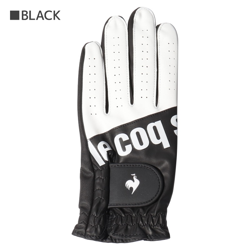 ルコックスポルティフ ゴルフグローブ QQBTJD00 ブラック/ホワイト 全天候型ロゴデザインメンズゴルフグローブ le coq sportif golf 