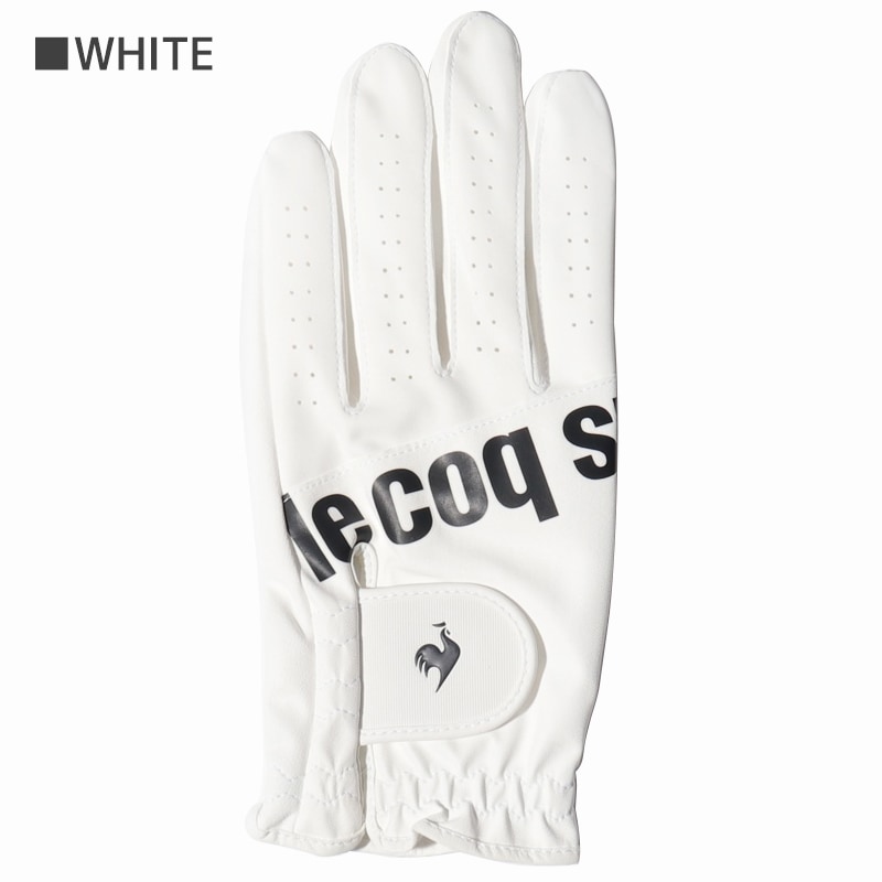 ルコックスポルティフ ゴルフグローブ QQBTJD00 ブラック/ホワイト 全天候型ロゴデザインメンズゴルフグローブ le coq sportif golf 