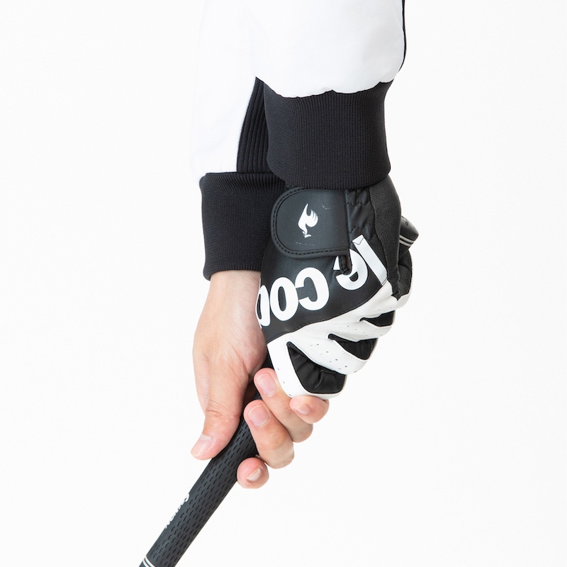 ルコックスポルティフ ゴルフグローブ QQBTJD00 ブラック/ホワイト 全天候型ロゴデザインメンズゴルフグローブ le coq sportif golf 