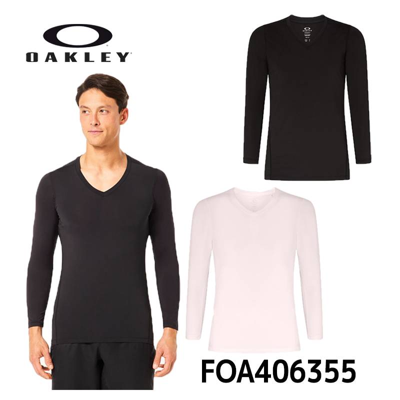 オークリー インナーシャツ ベースレイヤー Vネック 4.0OAKLEY BASE LAYER V NECK 4.0 FOA406355 吸汗速乾 接触冷感 長袖 ゴルフウェア   [日本正規品]