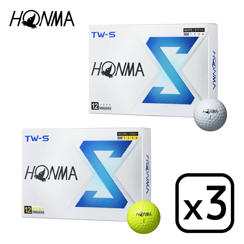 【在庫あり・即納】HONMA ホンマ 2024 TW-S Ball 3ダースセット（12個入りｘ3） TW-S ボール ゴルフボール 日本正規品【BT2403】