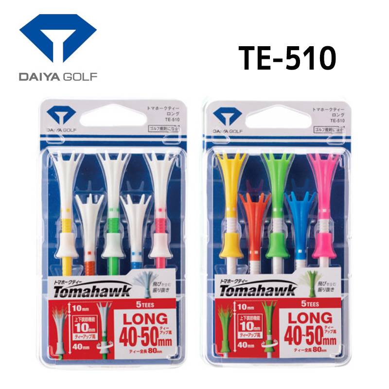 ダイヤゴルフ トマホークティー ロング 5本入 TE-510DAIYA GOLF Tomahawk 全長80mm ホワイト(A)カラー(B) 初心者 アイアン 振り抜き 高さ調整
