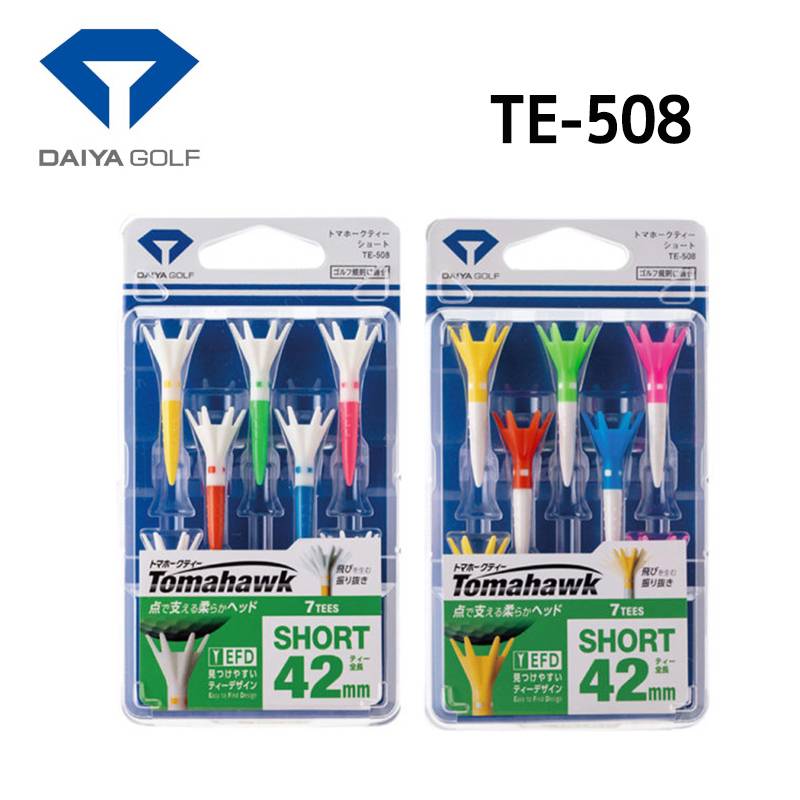 ダイヤゴルフ トマホークティー ショート7本入 TE-508DAIYA GOLF Tomahawk 全長42mm ホワイト(A)カラー(B) 初心者 アイアン 振り抜き 高さ調整