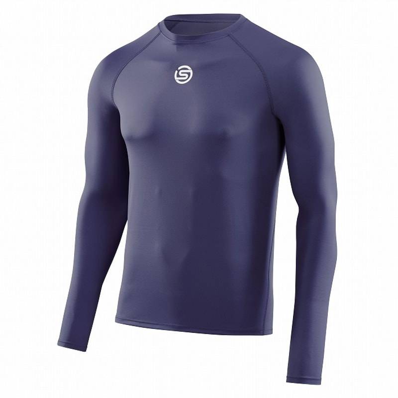 スキンズ SERIES-1 トップスロングスリーブ ネイビー 18121110-098 メンズ SKINS コンプレッションウェア フィットネス トレーニング ヨガ ジム