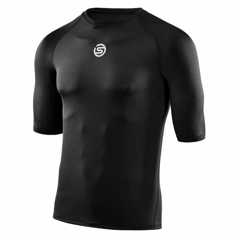 スキンズ SERIES-1 トップスショートスリーブ ブラック 18121140-019 メンズ SKINS コンプレッションウェア フィットネス トレーニング ヨガ ジム