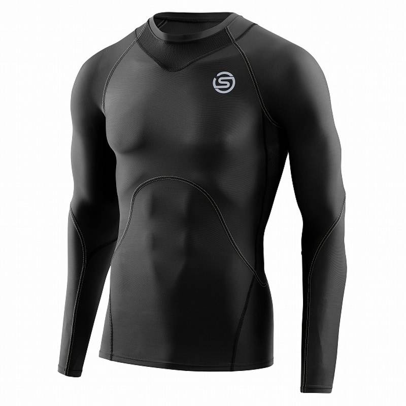 スキンズ SERIES-3 トップスロングスリーブ ブラック 18121310-019 メンズ SKINS コンプレッションウェア フィットネス トレーニング ヨガ ジム