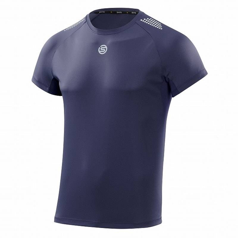 スキンズ SERIES-3 ショートスリーブシャツ ネイビー 18121345-098 メンズ SKINS コンプレッションウェア フィットネス トレーニング ヨガ ジム