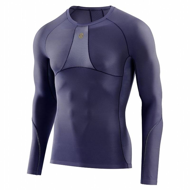 スキンズ SERIES-5 トップスロングスリーブ ネイビー 18121510-098 メンズ SKINS コンプレッションウェア フィットネス トレーニング ヨガ ジム