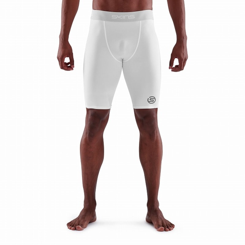 スキンズ SERIES-1 ハーフタイツ ホワイト 18171140-004 メンズ SKINS コンプレッションウェア フィットネス トレーニング ヨガ ジム