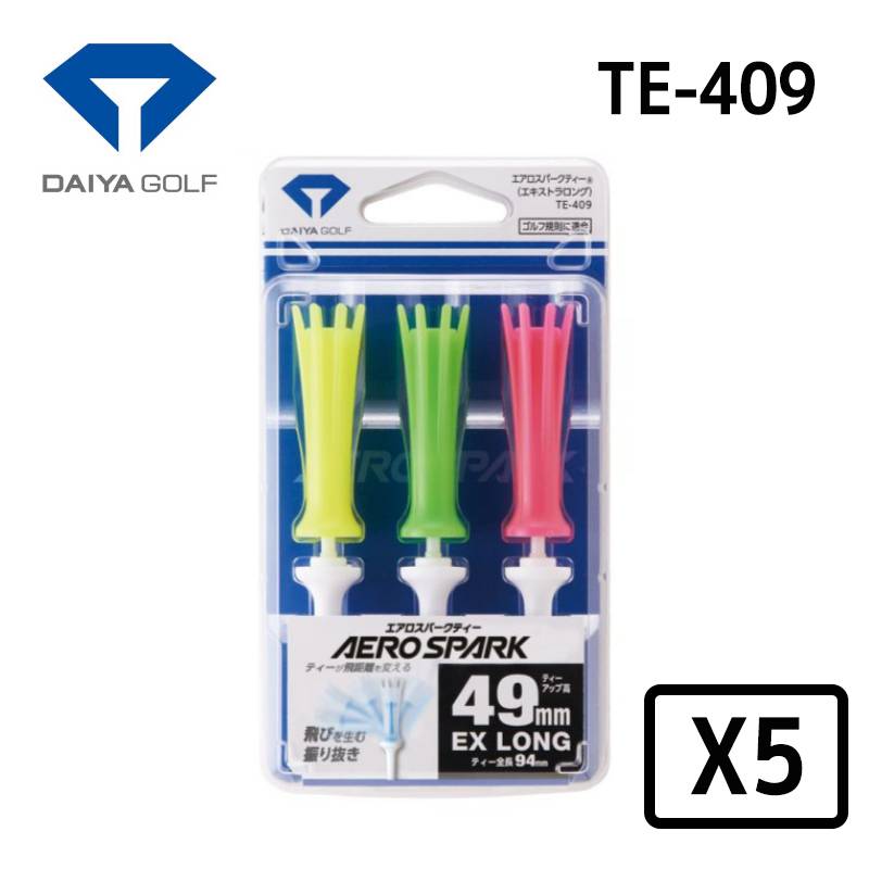 【5パックセット】ダイヤゴルフ エアロスパークティーエキストラロング 3本入 TE-409DAIYA GOLF AERO SOARK 全長94mm クリア 首振り機能 振り抜き
