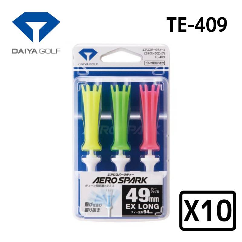 【10パックセット】ダイヤゴルフ エアロスパークティーエキストラロング 3本入 TE-409DAIYA GOLF AERO SOARK 全長94mm クリア 首振り機能 振り抜き
