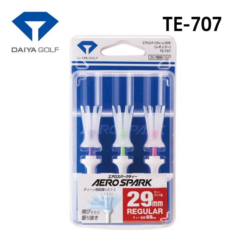 ダイヤゴルフ エアロスパークティーレギュラー 3本入 TE-707DAIYA GOLF AERO SOARK 全長69mm クリア 首振り機能 振り抜き