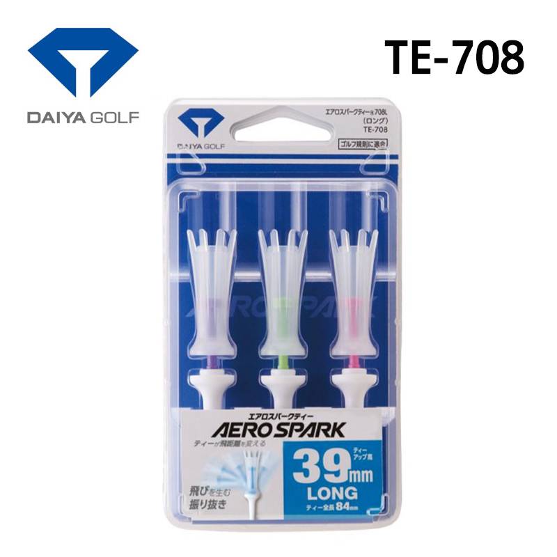 ダイヤゴルフ エアロスパークティーロング 3本入 TE-708DAIYA GOLF AERO SOARK 全長84mm クリア 首振り機能 振り抜き