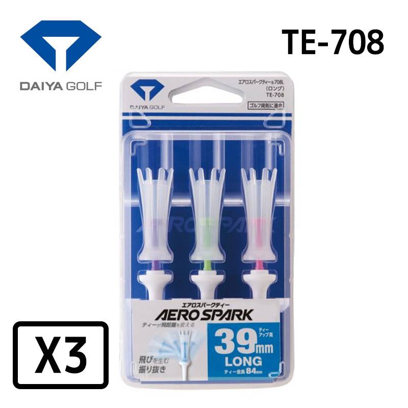 【3パックセット】ダイヤゴルフ エアロスパークティーロング 3本入 TE-708DAIYA GOLF AERO SOARK 全長84mm クリア 首振り機能 振り抜き