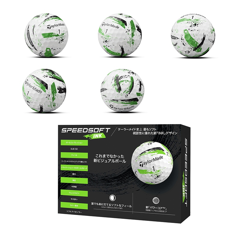 テーラーメイド スピードソフト インク ゴルフボール グリーン 3ダース