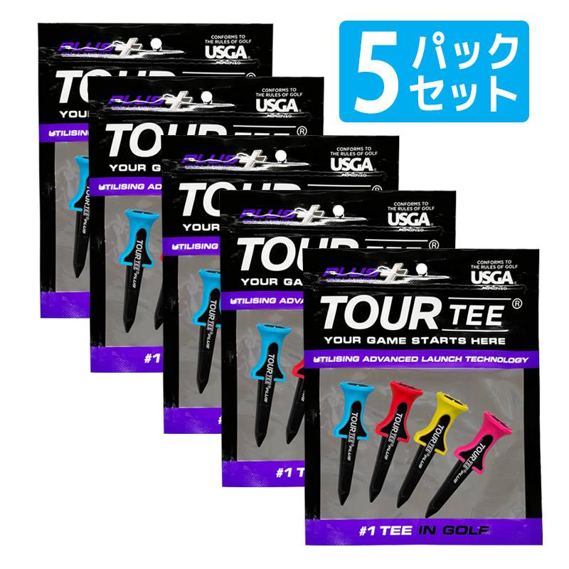 【5パックセット】Tour Tee PLUS LOW LAUNCH 4本入りツアーティー プラス ローランチ ゴルフティー T-497 9360416000164