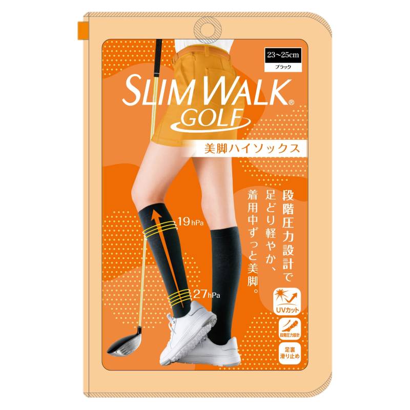 スリムウォーク ゴルフ 美脚ハイソックス ブラック 自分史上、最高の美脚 ピップ for GOLF 圧着/タイツ/レギンス/スパッツ/ストッキング
