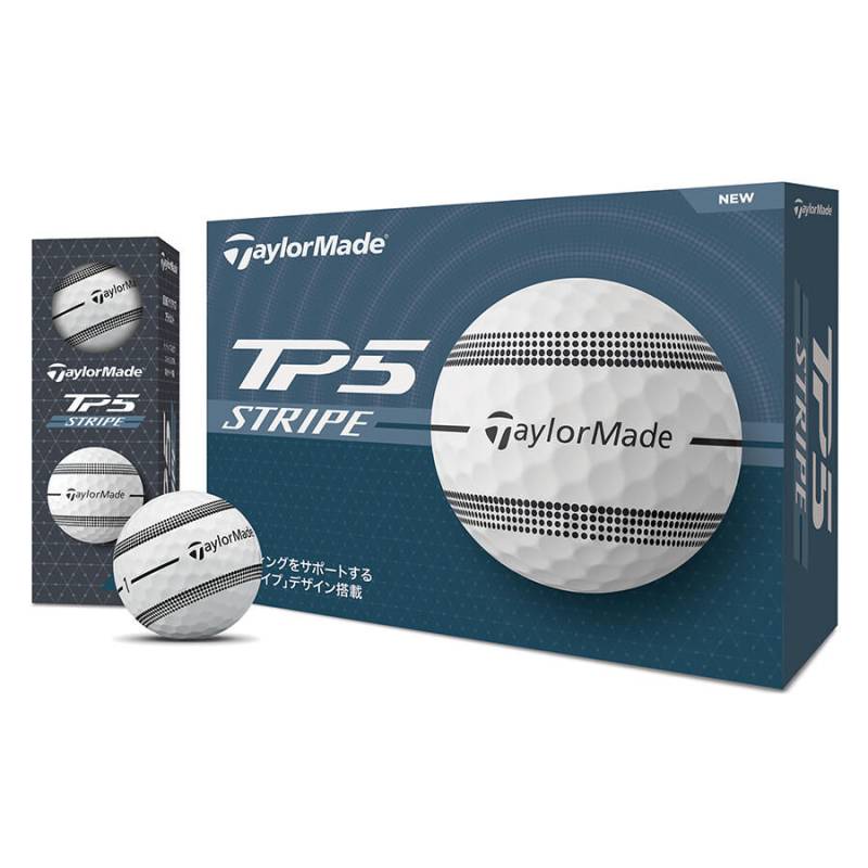 テーラーメイド TP-5 STRIPE ゴルフボール ホワイト 1ダース（12個入り）2024年モデル 日本正規品 ティーピーファイブ ストライプ TailorMade 12P M1800201