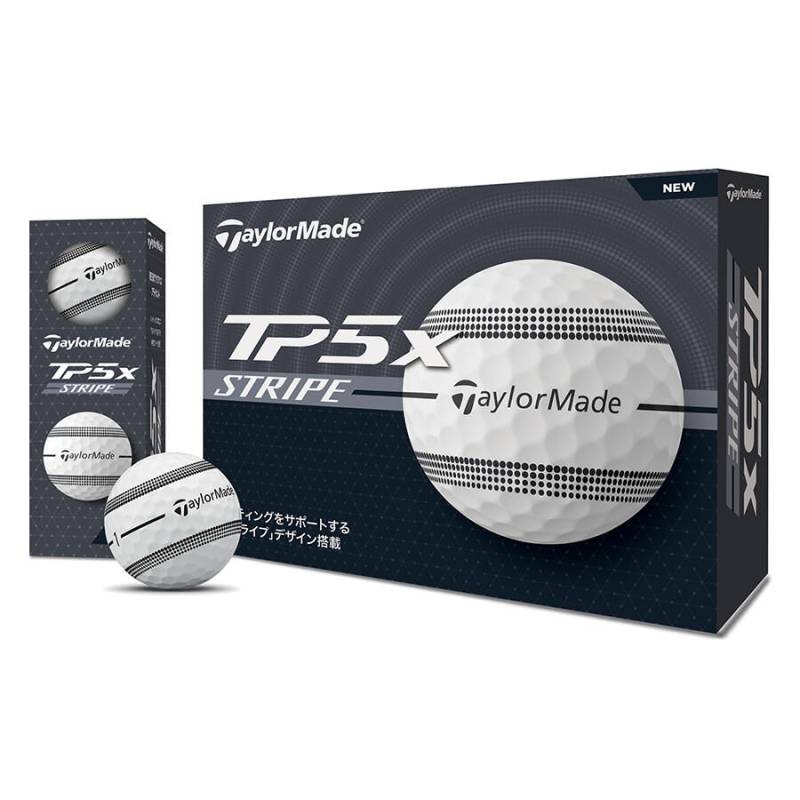 テーラーメイド TP5x STRIPE ゴルフボール ホワイト 1ダース（12個入り）2024年モデル 日本正規品 ティーピーファイブエックス ストライプ TailorMade 12P M1800301