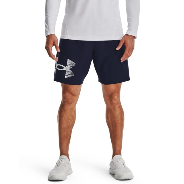 アンダーアーマー UAウーブン ロゴグラフィック ショーツ 1377139-410 MidnightNavy/White メンズ トレーニング UNDER ARMOUR