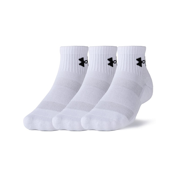 アンダーアーマー UAトレーニング コットン クオーター ソックス (3足セット) 1386372-101 White/White/Black ユニ 男女兼用 トレーニング UNDER ARMOUR